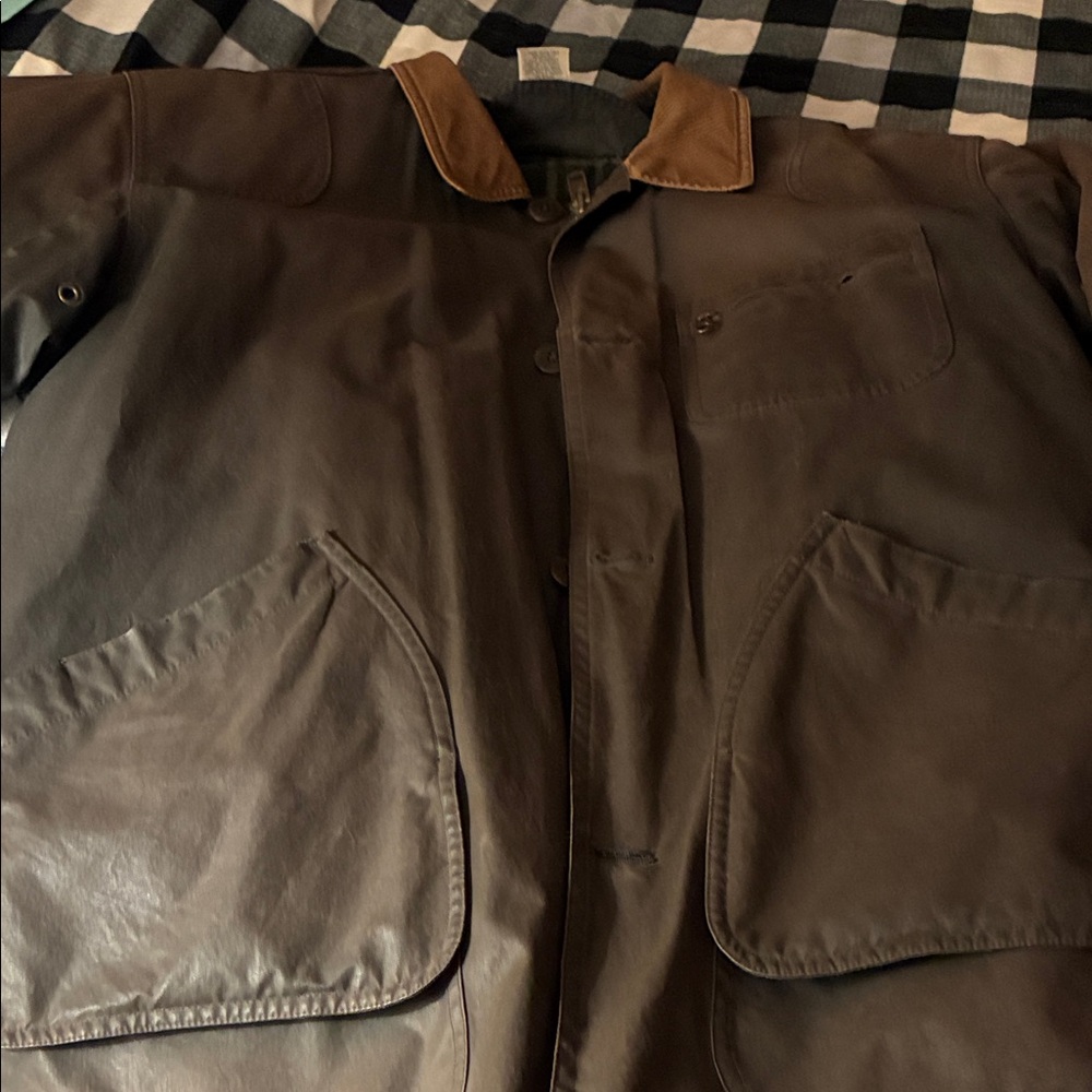 L.L. Bean Dark Brown Jacket with Tan Collar